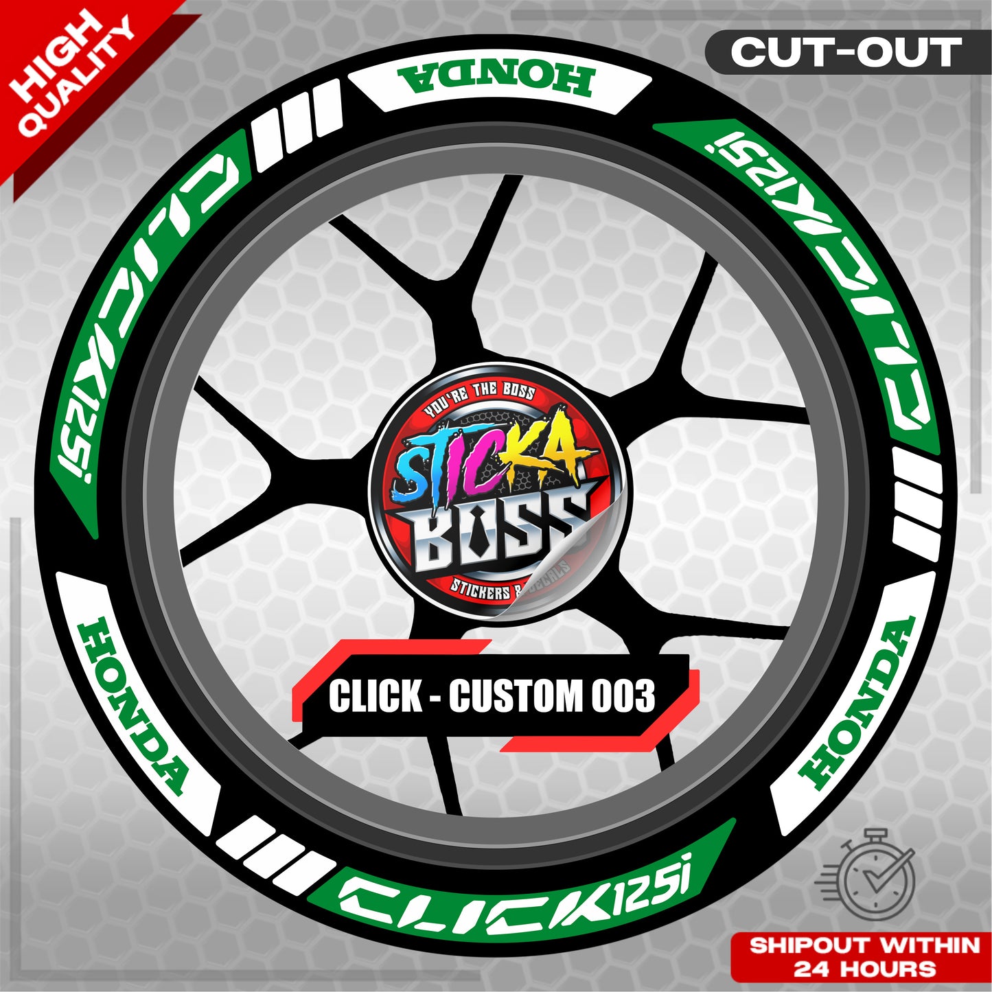 CLICK 125 MAGS STICKER SET  ( 2 MAGS ) - CUSTOM 003 | VINYL WATERPROOF CUT-OUT DECALS
