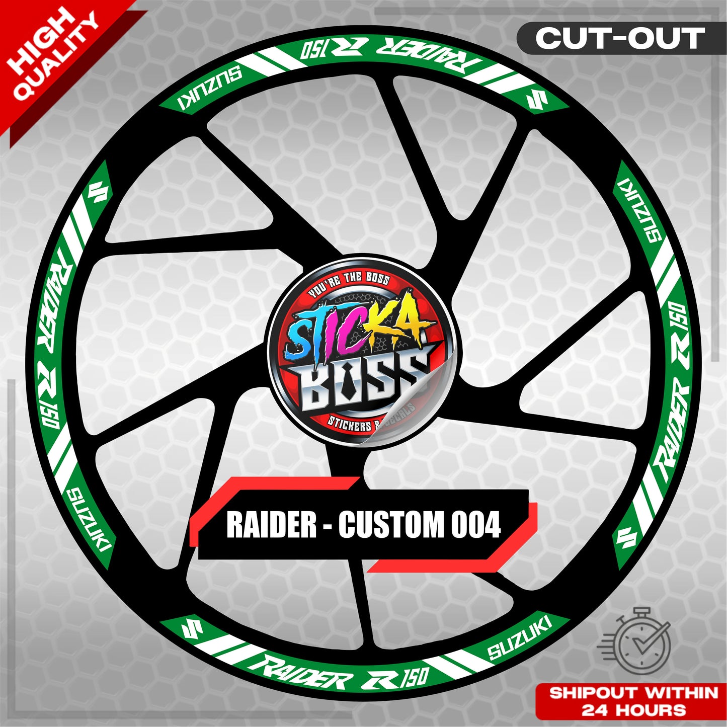 RAIDER R150 MAG STICKER SET ( 2 MAGS ) - CUSTOM 004 | VINYL WATERPROOF CUT-OUT DECALS