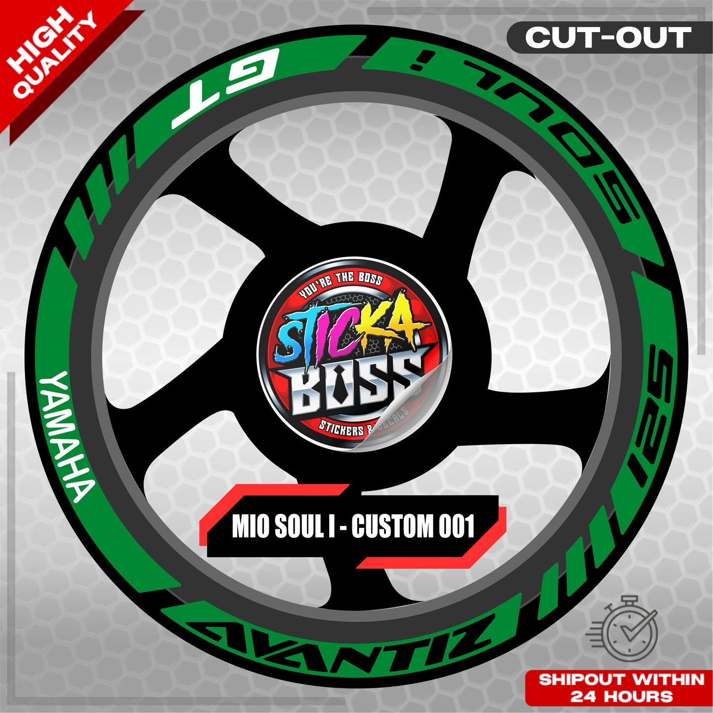 MIO SOUL I 125 MAGS STICKER SET  ( 2 MAGS ) - CUSTOM 001 | VINYL WATERPROOF CUT-OUT DECALS