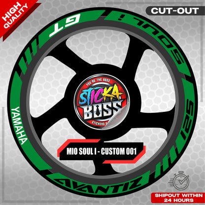 MIO SOUL I 125 MAGS STICKER SET  ( 2 MAGS ) - CUSTOM 001 | VINYL WATERPROOF CUT-OUT DECALS