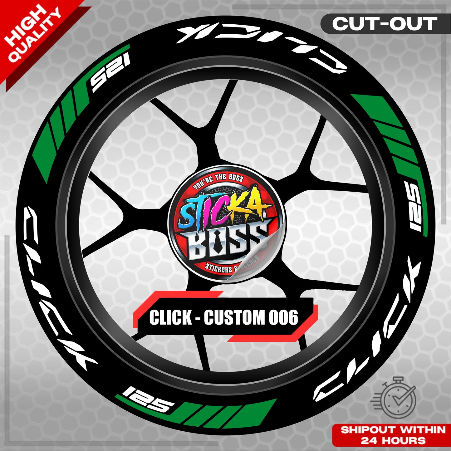 CLICK 125 MAG STICKER SET  ( 2 MAGS ) - CUSTOM 006 | VINYL WATERPROOF CUT-OUT DECALS