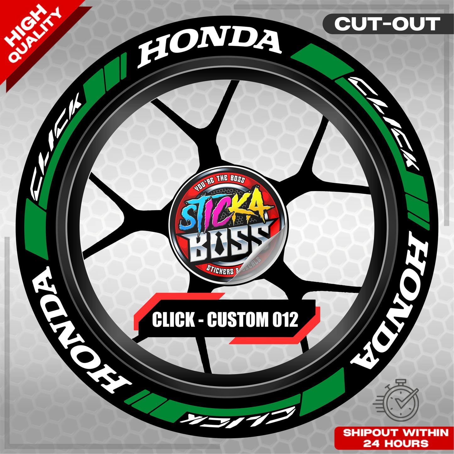 CLICK 125 / 150 / 160 MAG STICKER SET  ( 2 MAGS ) - CUSTOM 012 | VINYL WATERPROOF CUT-OUT DECALS