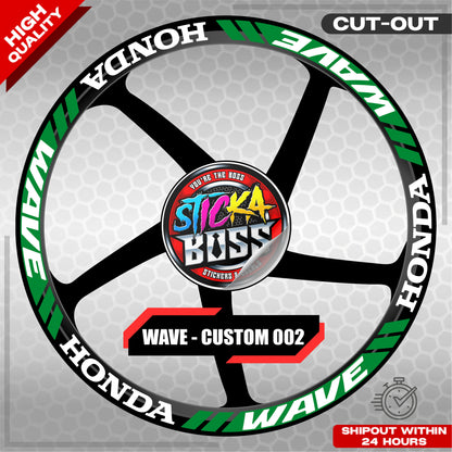 WAVE 110 / 125 MAG STICKER SET ( 2 MAGS ) - CUSTOM 002 | VINYL WATERPROOF CUT-OUT DECALS
