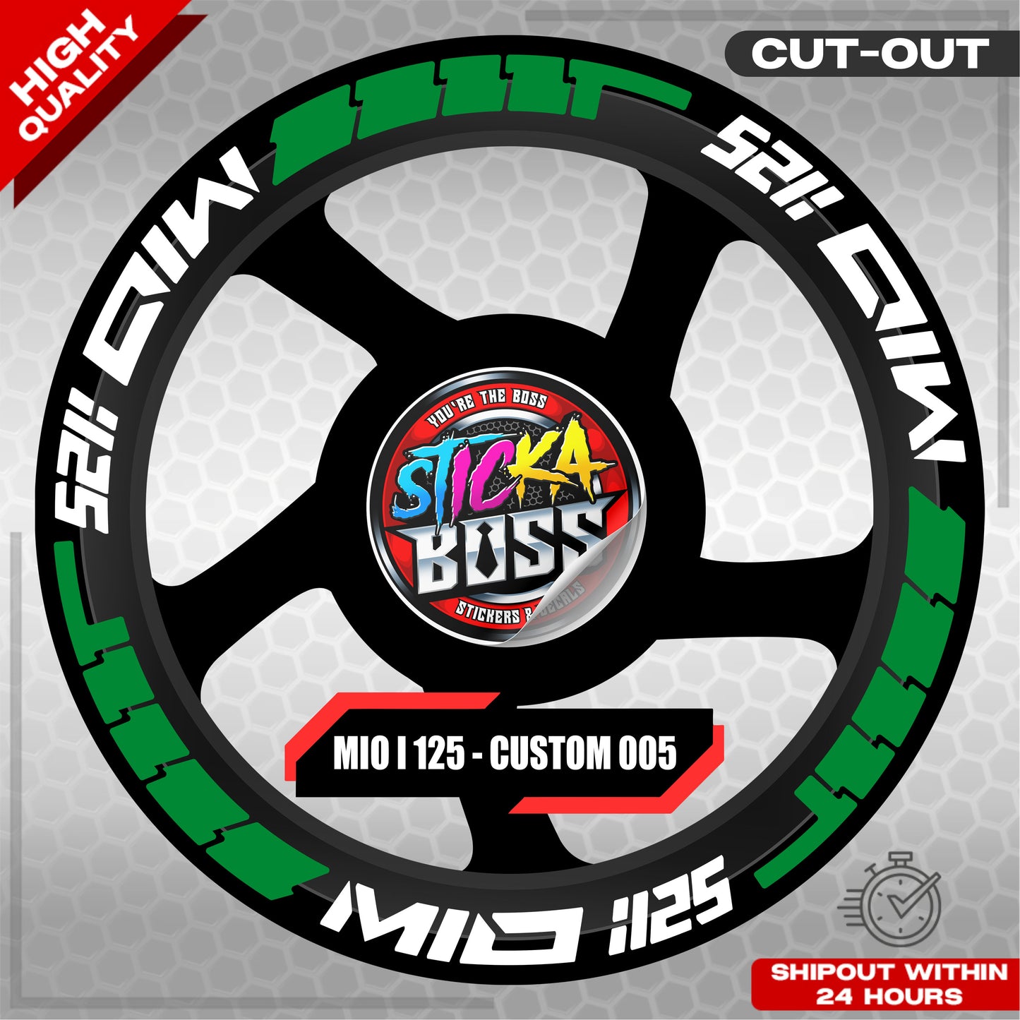 MIO I 125 MAG STICKER SET  ( 2 MAGS ) - CUSTOM 005 | VINYL WATERPROOF CUT-OUT DECALS