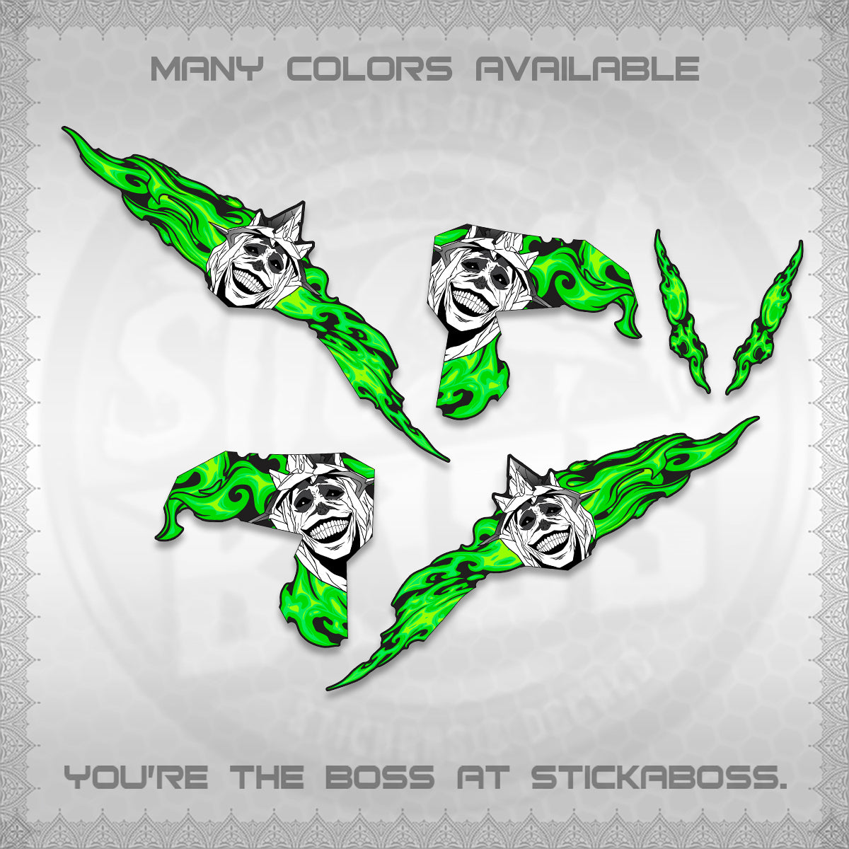 CLICK V3 DECALS (SOLO STATUE OF GOD DESIGN)STICKER DECALS By STICKABOSS