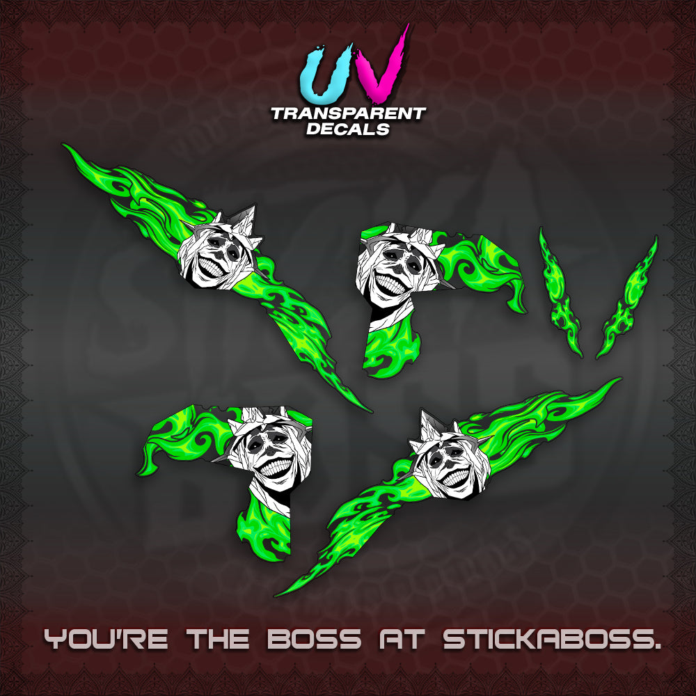 CLICK V3 UV TRANSPARENT DECALS (SOLO STATUE OF GOD DESIGN)STICKER DECALS By STICKABOSS