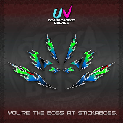 CLICK 125 V4 UV TRANSPARENT VARIO DECALS (MOTIF FLAME 2)STICKER DECALS By STICKABOSS