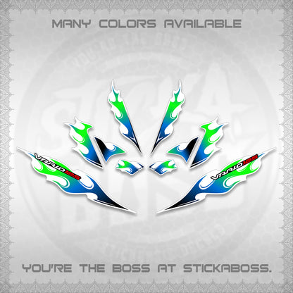 CLICK 125 V4 FOR WHITE VARIO DECALS (2026 MOTIF FLAME 2 TONE)STICKER DECALS By STICKABOSS
