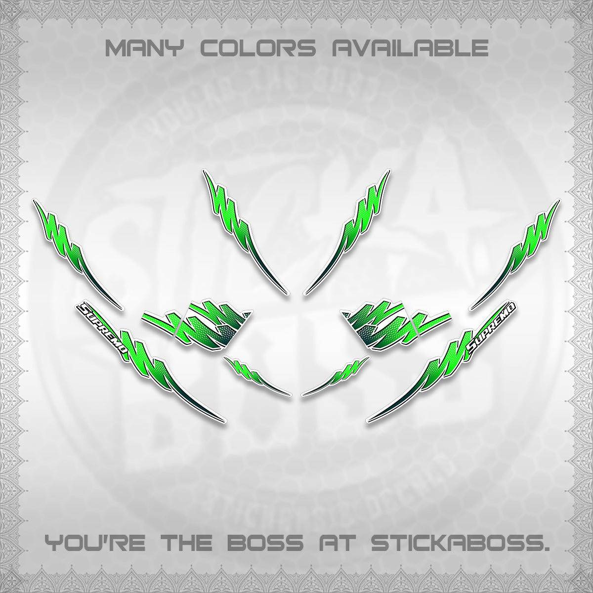 AEROX V2 FOR WHITE STRIPING DECALS (2 TONE PUTRA VIRDIAN)STICKER DECALS BY STICKABOSS