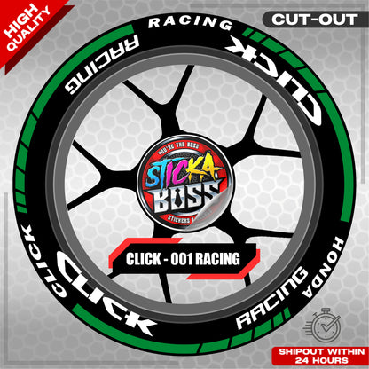 CLICK 125 / 150 / 160 MAGS STICKER SET  ( 2 MAGS ) - 001 RACING | VINYL WATERPROOF CUT-OUT DECALS