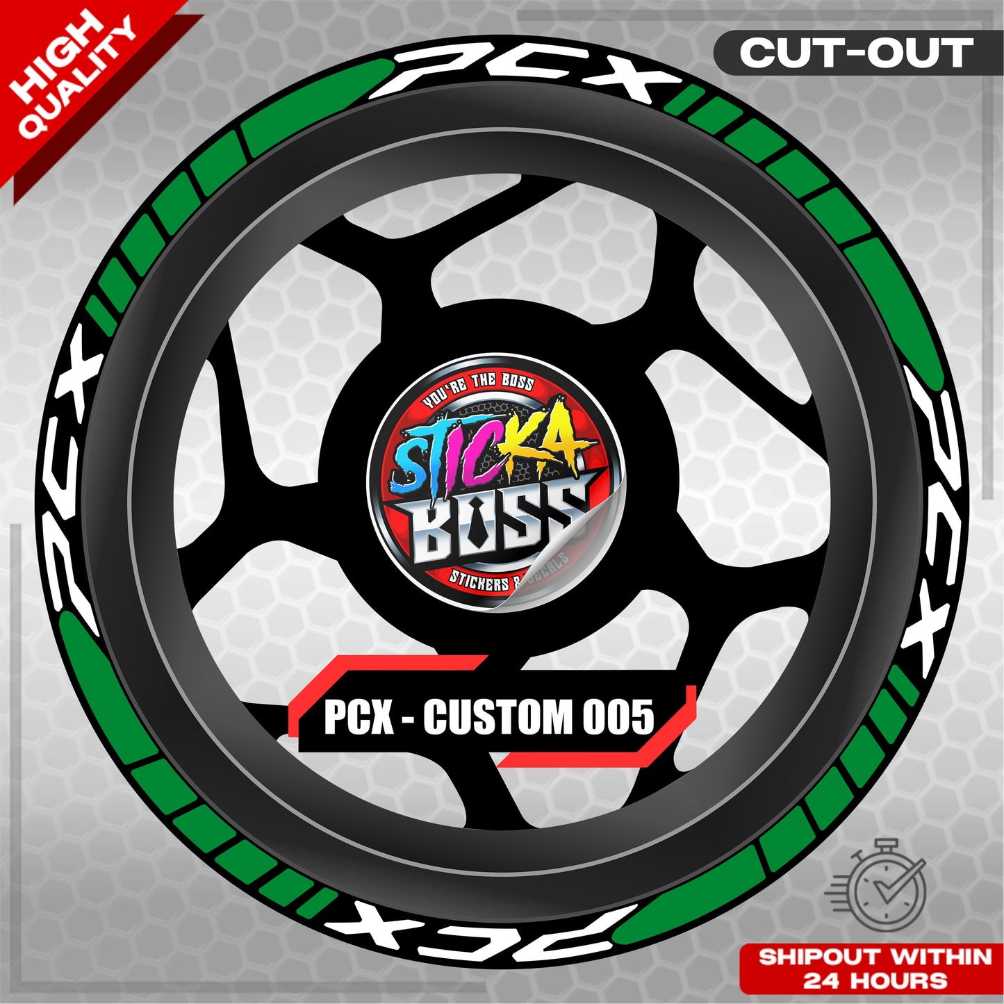 PCX 150 / 160 MAGS STICKER SET  ( 2 MAGS ) - CUSTOM 005 | VINYL WATERPROOF CUT-OUT DECALS