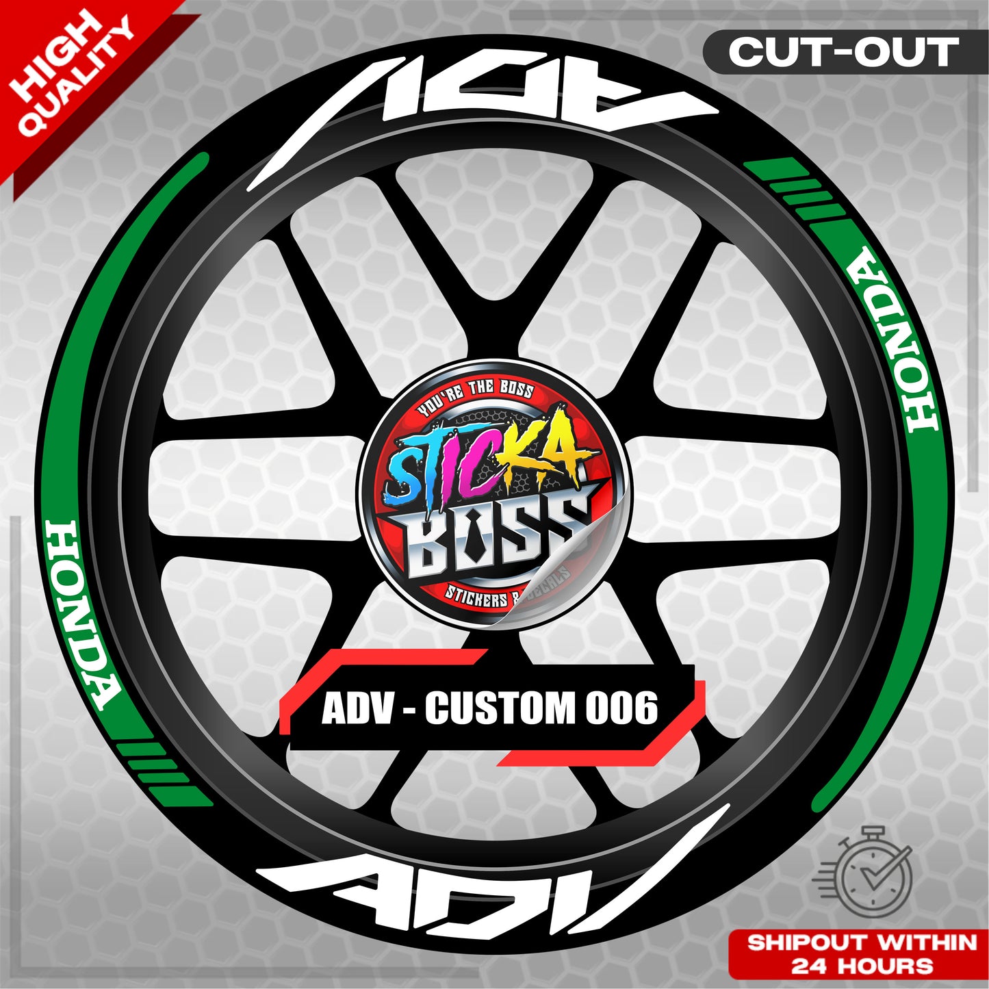 ADV 150 / 160 MAG STICKER SET ( 2 MAGS ) - CUSTOM 006 | VINYL WATERPROOF CUT-OUT DECALS