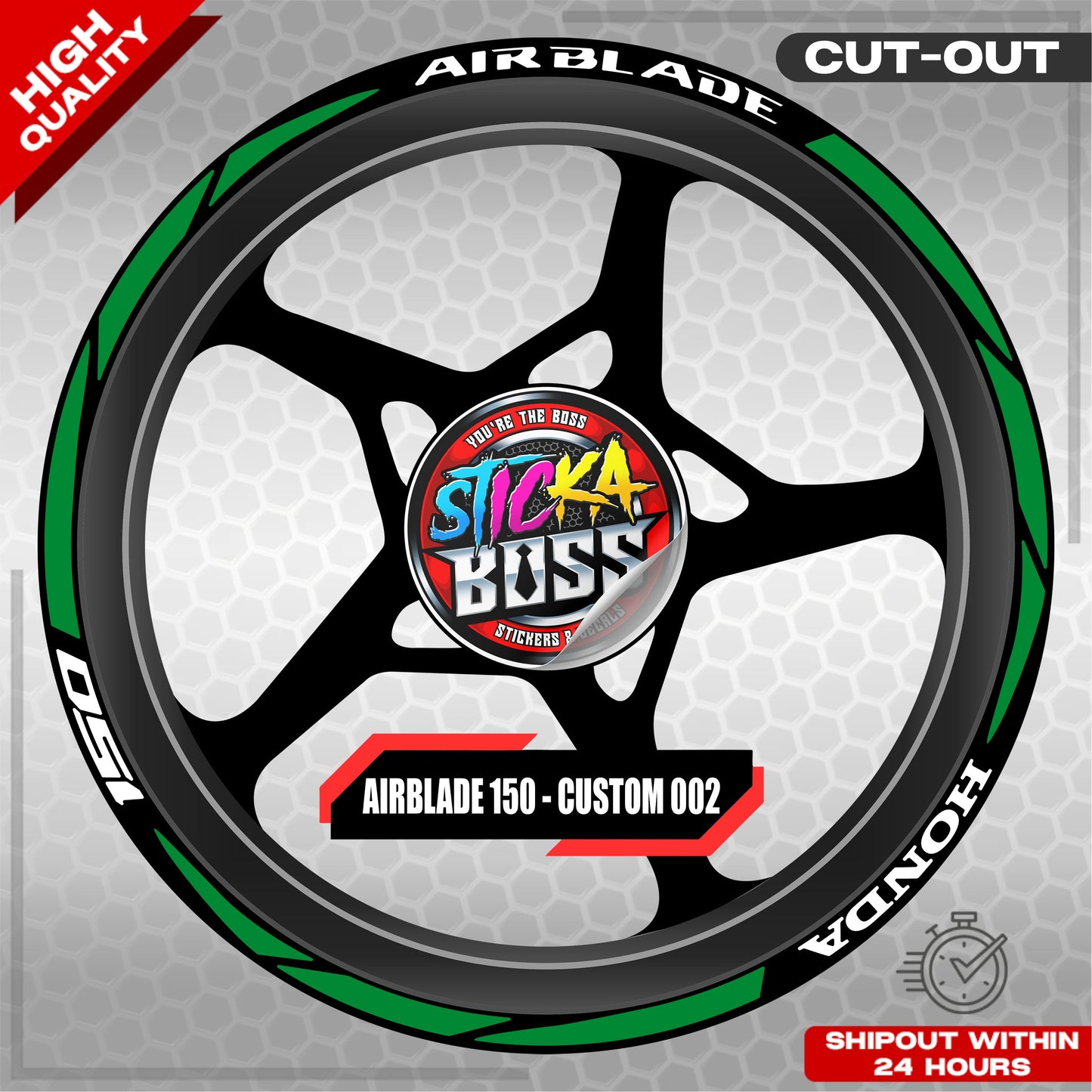 AIRBLADE 150 MAG STICKER SET ( 2 MAGS ) - CUSTOM 002 | VINYL WATERPROOF CUT-OUT DECALS