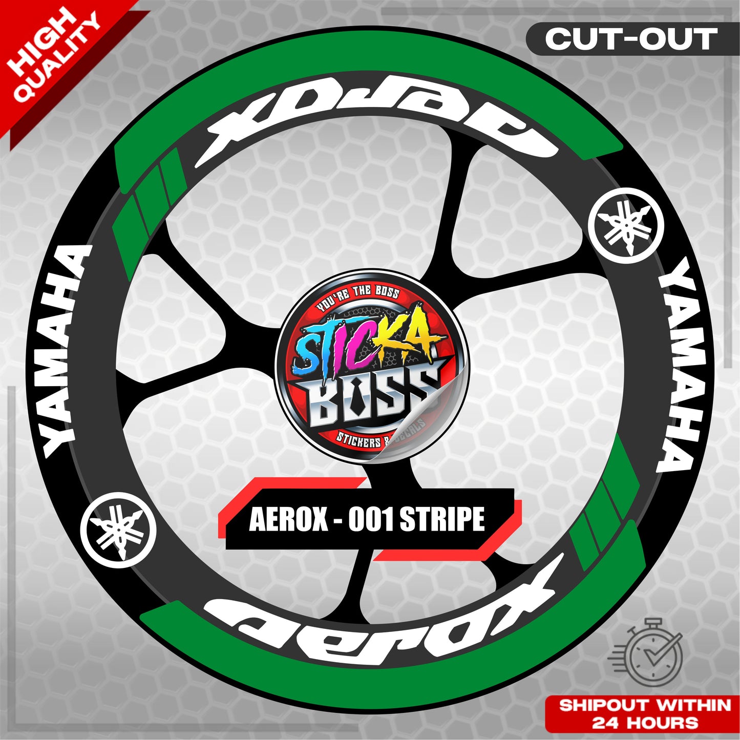 AEROX MAG STICKER SET  ( 2 MAGS ) - 001 STRIPE | VINYL WATERPROOF CUT-OUT DECALS