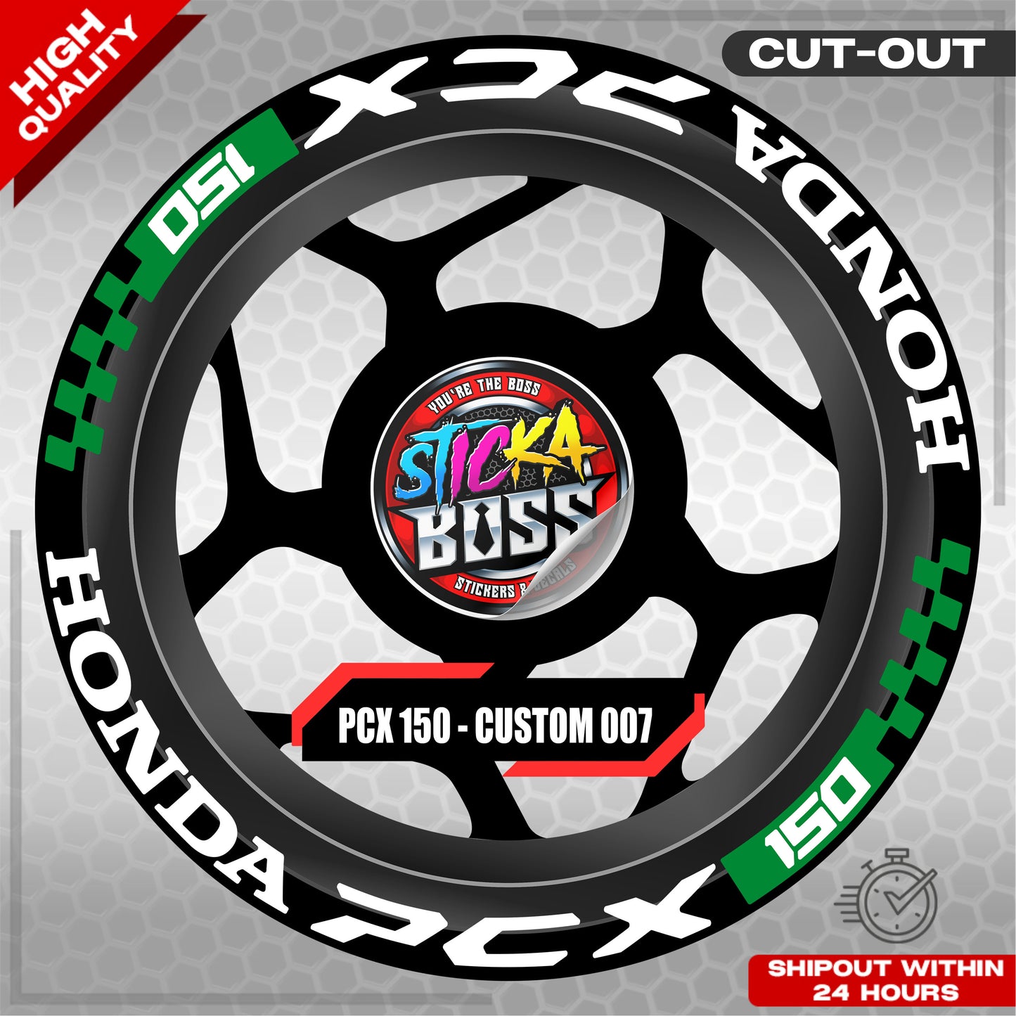 PCX 150 MAG STICKER SET ( 2 MAGS ) - CUSTOM 007 | VINYL WATERPROOF CUT-OUT DECALS
