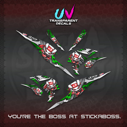 BEAT FI V3 UV TRANSPARENT DECALS (2026 NEW RCB 2.0 DESIGN) STICKER KITS BY STICKABOSS