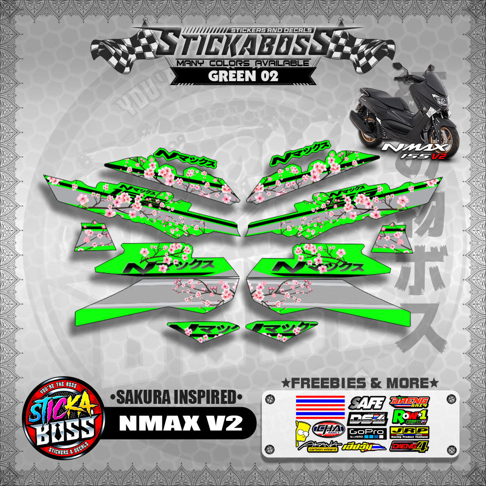 NMAX V2 STICKER DECALS ( SAKURA INSPIRED )【WITH FREEBIES】