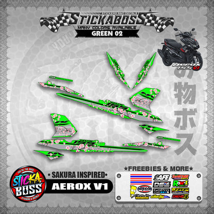 AEROX V1 STICKER DECALS ( SAKURA INSPIRED )【WITH FREEBIES】