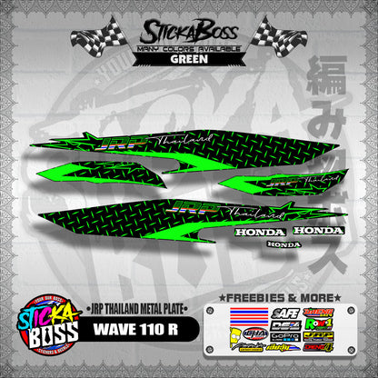 WAVE 110 R DECALS ( JRP THAILAND METAL PLATE )【WITH FREEBIES】
