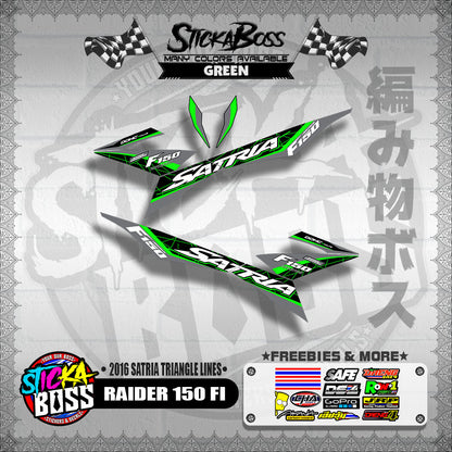 RAIDER 150 FI DECALS ( 2016 SATRIA TRIANGLE LINES )【WITH FREEBIES】