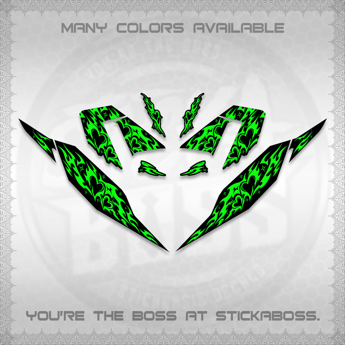 CLICK 125 V4 DECALS (2026 TRIBAL HEART DESIGN) STICKER KITS BY STICKABOSS