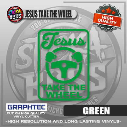 JESUS TAKE THE WHEEL | VINYL WATERPROOF CUT-OUT STICKER DECALS【Stickaboss】