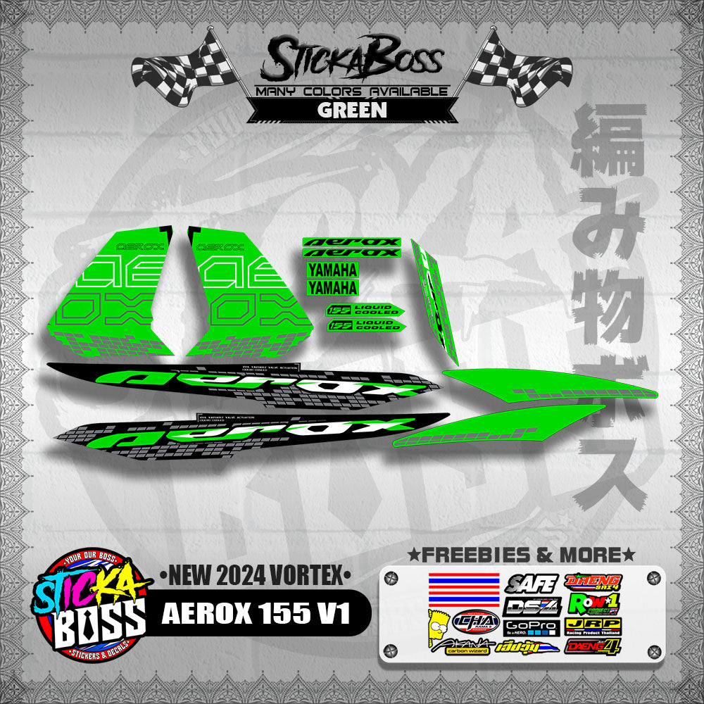 AEROX 155 V1 DECALS ( NEW 2024 VORTEX )【WITH FREEBIES】