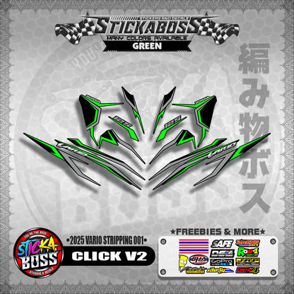 CLICK V2 STICKER DECALS ( 2025 VARIO STRIPPING 001 )【WITH FREEBIES】
