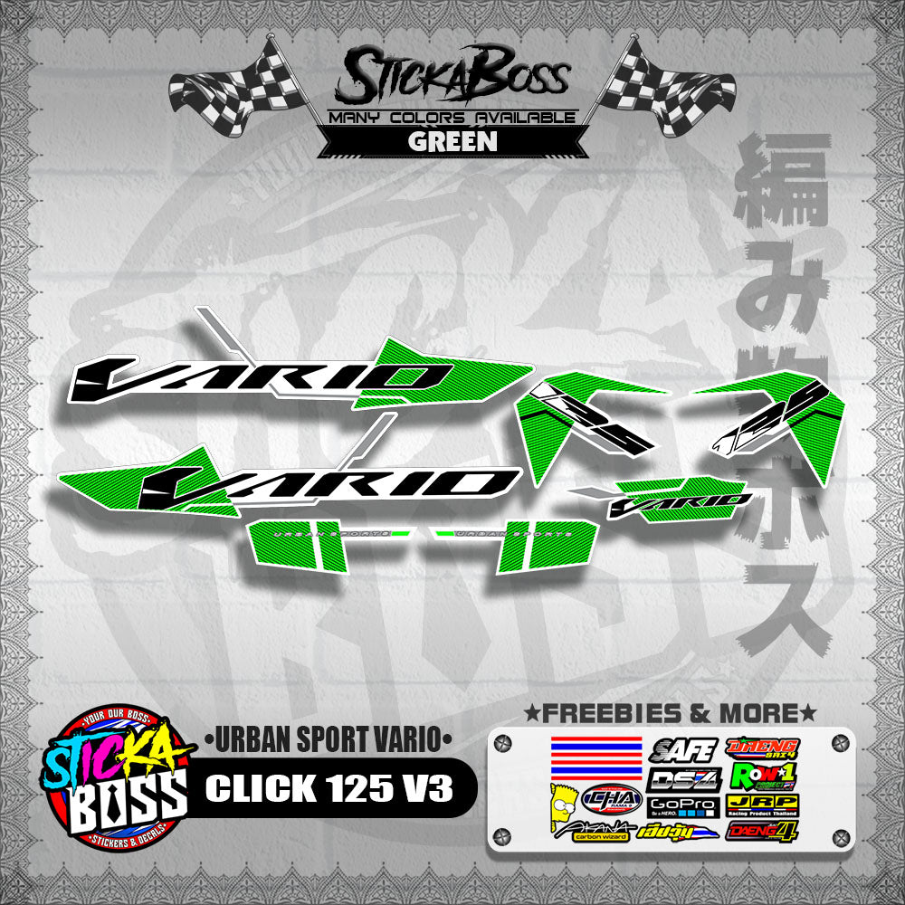 CLICK 125 V3 DECALS ( URBAN SPORT VARIO )【WITH FREEBIES】