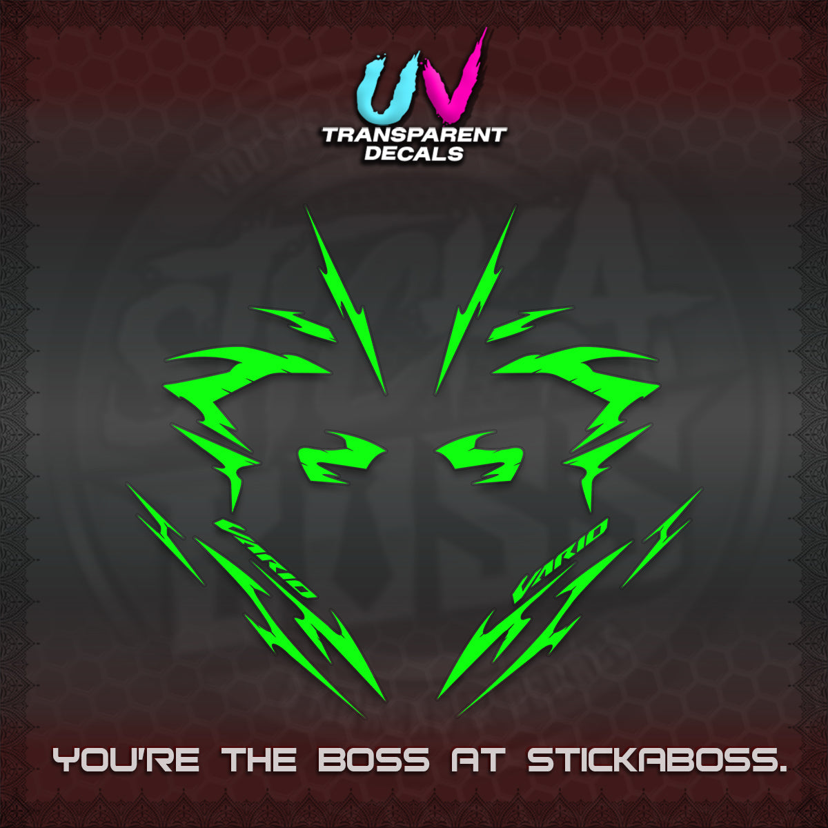 CLICK V3 UV TRANSPARENT DECALS (2026 VARIO NEW STRIPES) STICKER KITS BY STICKABOSS