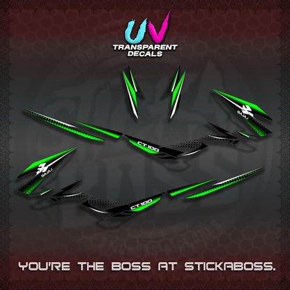 BAJAJ CT100 UV TRANSPARENT DECALS (PANTRA 2026 DESIGN)STICKER DECALS By STICKABOSS