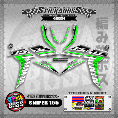 SNIPER 155 STICKER DECALS ( Y16ZR STAMP LINES 2025 )【WITH FREEBIES】