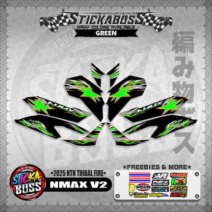 NMAX V2 STICKER DECALS ( 2025 NTN TRIBAL FIRE )【WITH FREEBIES】
