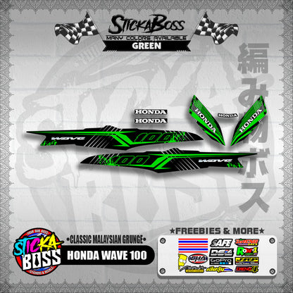 HONDA WAVE 100 DECALS ( CLASSIC MALAYSIAN GRUNGE )【WITH FREEBIES】