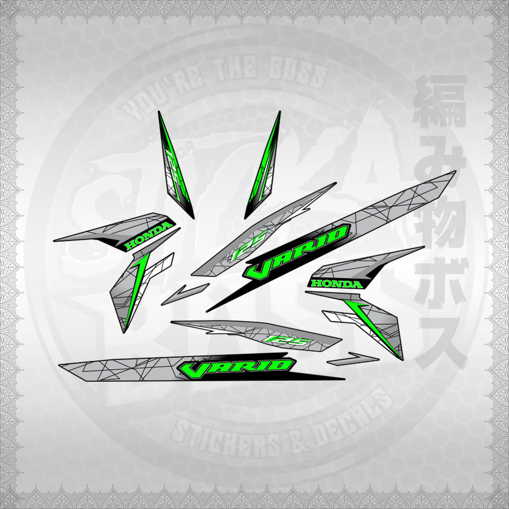 CLICK 125 V3 VARIO STYLIZED TEXT DESIGN STICKER DECALS By STICKABOSS (SOFIE LAMINATED WATERPROOF)