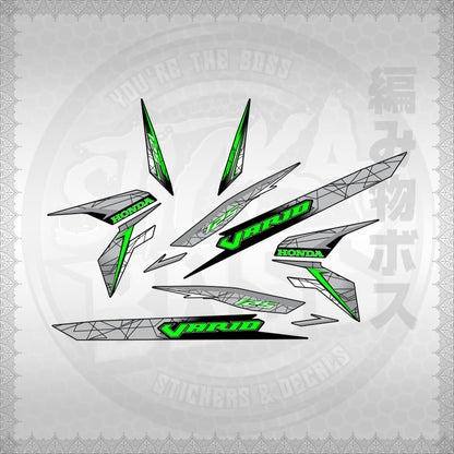 CLICK 125 V3 VARIO STYLIZED TEXT DESIGN STICKER DECALS By STICKABOSS (SOFIE LAMINATED WATERPROOF)