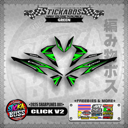 CLICK V2 INDO STICKER DECALS ( 2025 SHARPLINES 001 )【WITH FREEBIES】