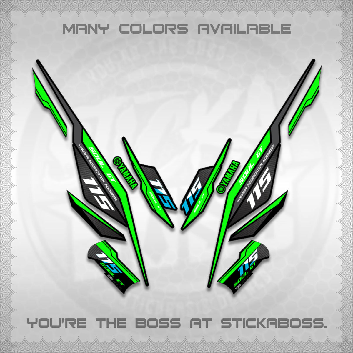 MIO SOUL I 115 GT INDO DECALS (0002 DESIGN)STICKER DECALS By STICKABOSS