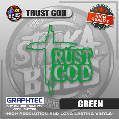 TRUST GOD | VINYL WATERPROOF CUT-OUT STICKER DECALS【Stickaboss】