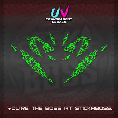 CLICK 125 V4 UV TRANSPARENT DECALS (2026 TRIBAL HEART DESIGN) STICKER KITS BY STICKABOSS