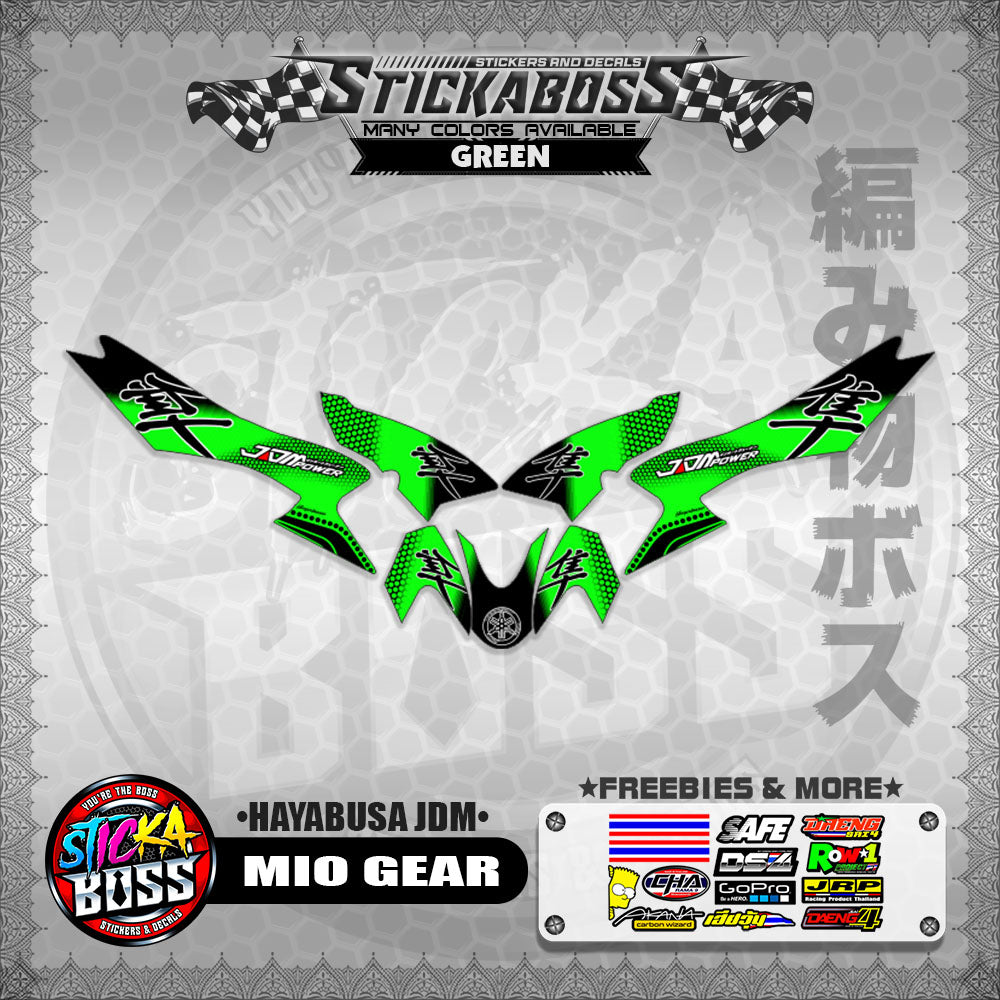 MIO GEAR STICKER DECALS ( HAYABUSA JDM )【WITH FREEBIES】