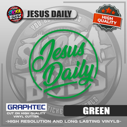 JESUS DAILY | VINYL WATERPROOF CUT-OUT STICKER DECALS【Stickaboss】