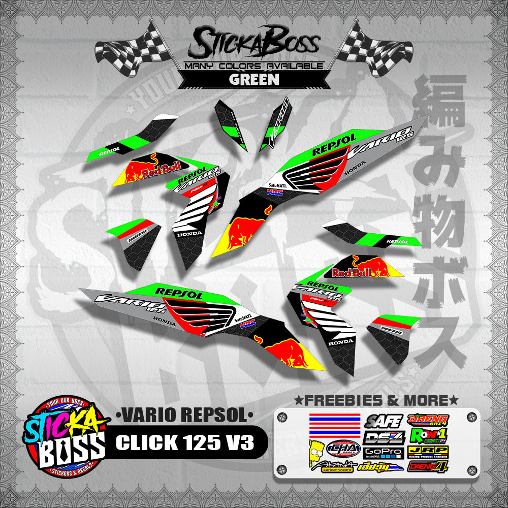 CLICK 125 V3 DECALS ( VARIO REPSOL )【WITH FREEBIES】