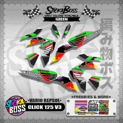 CLICK 125 V3 DECALS ( VARIO REPSOL )【WITH FREEBIES】