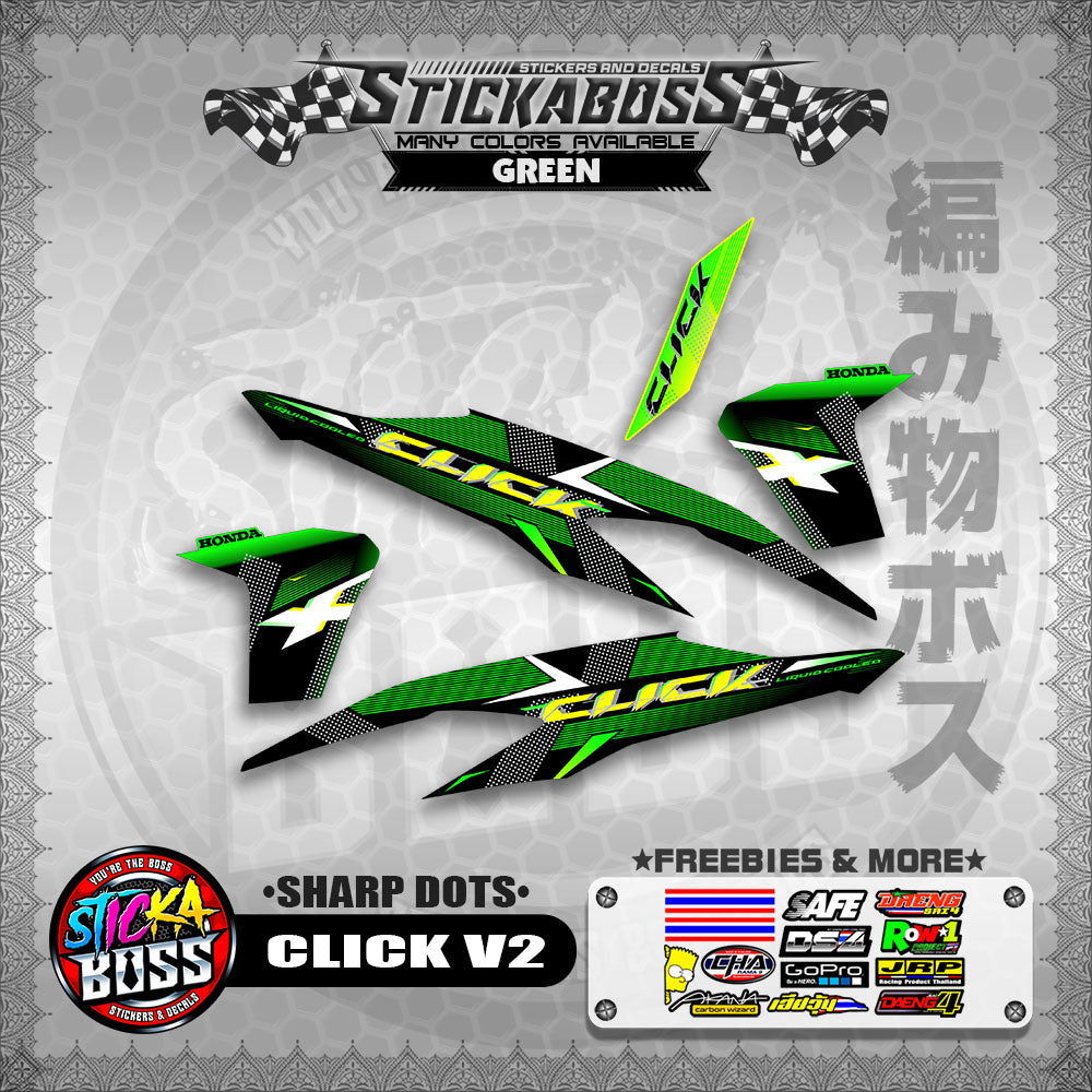 CLICK V2 STICKER DECALS ( SHARP DOTS )【WITH FREEBIES】