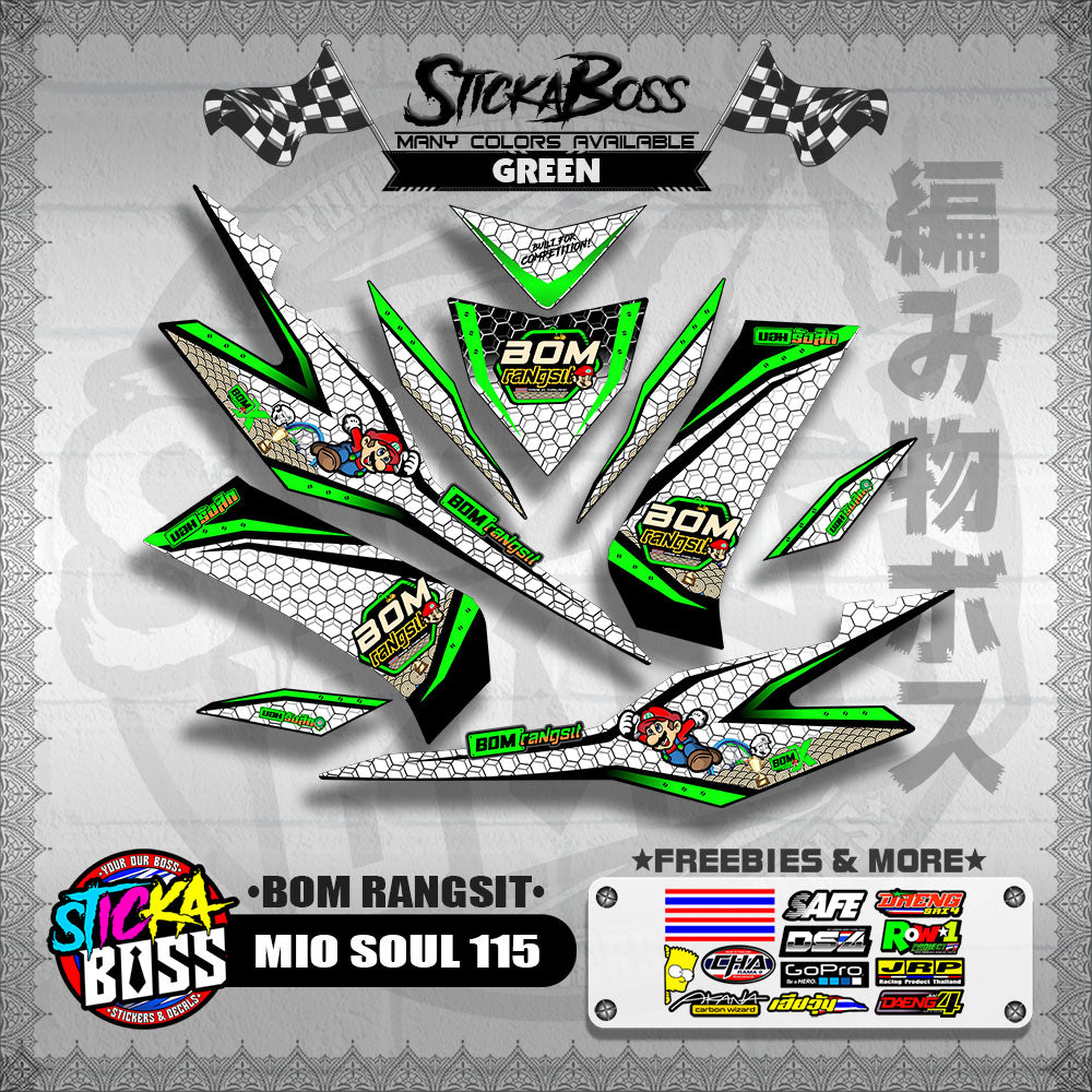 MIO SOUL 115 INDO DECALS ( BOM RANGSIT )【WITH FREEBIES】
