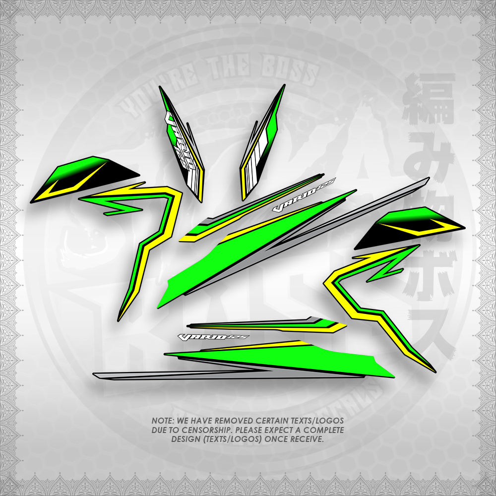 STICKER DECALS for CLICK 125 V3 (CV3VAVRDE) By STICKABOSS (SOFIE LAMINATED WATERPROOF)