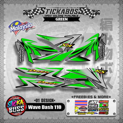 Honda Wave Dash 110 Malaysian Decals ( 01 Design ) Malaysia Concept【WITH FREEBIES】