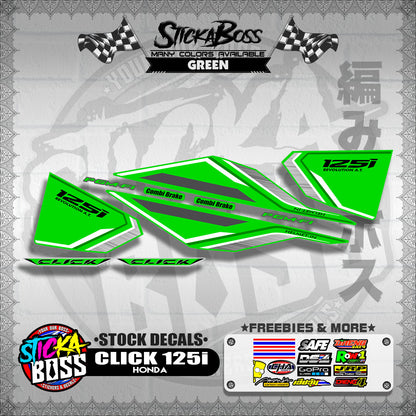 CLICK 125i V1 ( STOCK DECALS ) 【WITH FREEBIES】