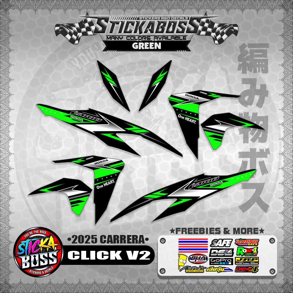 CLICK V2 STICKER DECALS ( 2025 CARRERA )【WITH FREEBIES】